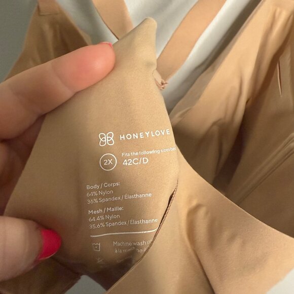 Honeylove Women's 2X Wireless‎ Nude Comfy Support Adjustable Straps Everyday Bra - Picture 4 of 5